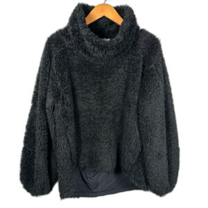 Lululemon Black Warm Restore Sherpa Pullover Sweater Size M/L Cozy Fuzzy Winter